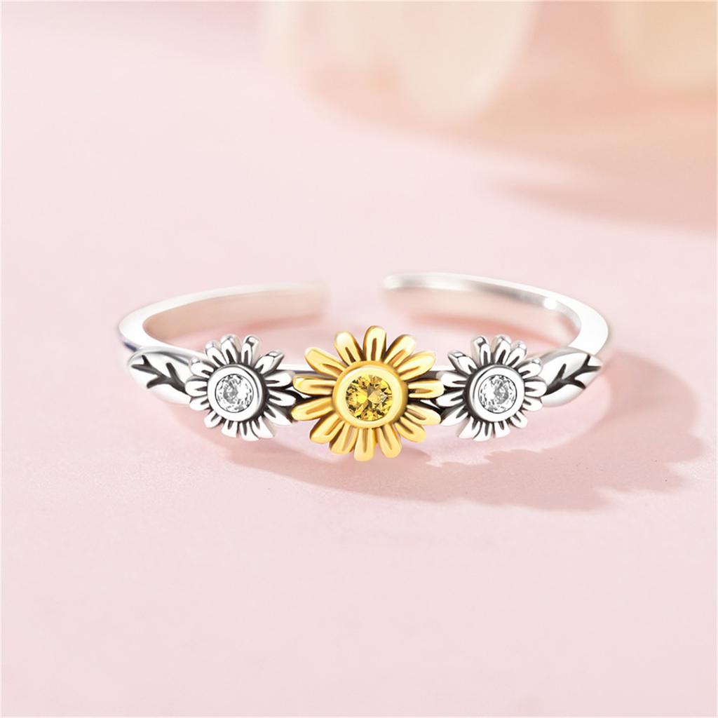 copper 30 Styles Beautiful Flowers Opening Rings Ideal For Women Adjustable Finger Ring Personality Jewellery Party Gifts