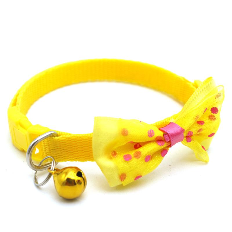 Pet Bow Collar  Bell Dot Cat Collar  Dog Collar  Cat Head Collar