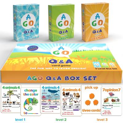 AGO Q&A 3 Level Box Set 2nd Edition English Card Game 9780994124104