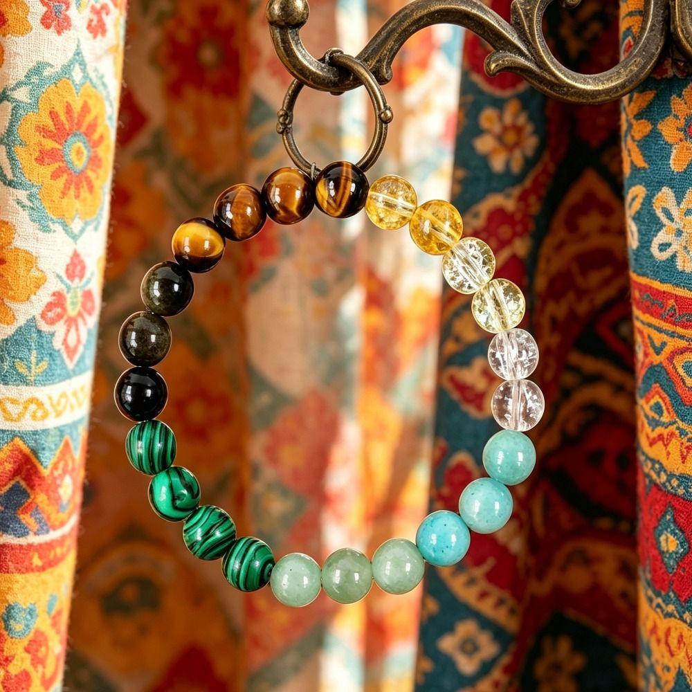 Vintage Stone Beads Bracelet Bohemian Bangles Bracelet for Women Wrist Chain Elastic Attract Wealth Bracelets Jewelry Gift