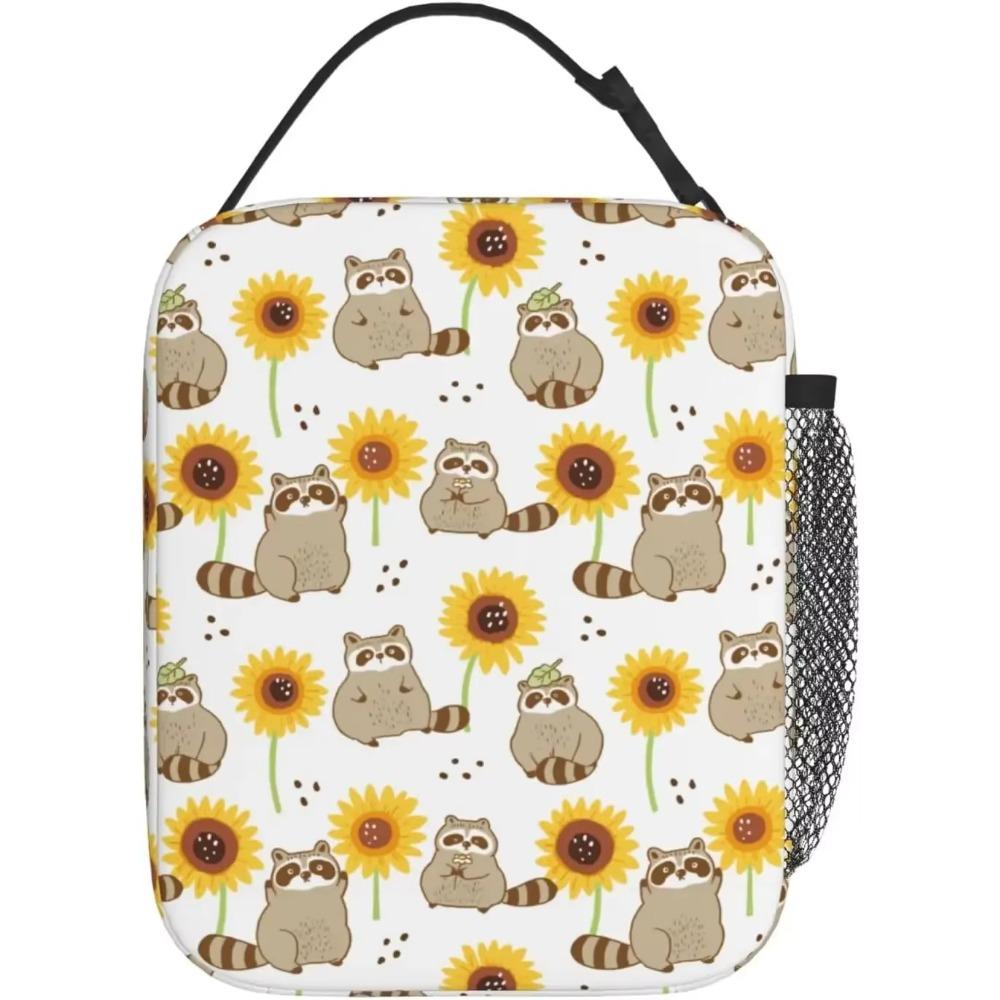 Raccoon Lunch Box Insulated Soft Bag Reusable Cooler Bag for Women Men Work Picnic Hiking Lunch Bag One Size Tote with Lunch Bag