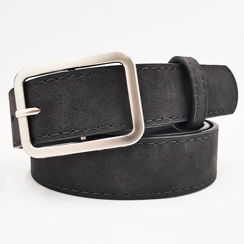 

Простые и универсальные ремни с квадратной пряжкой из искусственной кожи, модные женские ремни для ретро-студенческих ремней 105cm