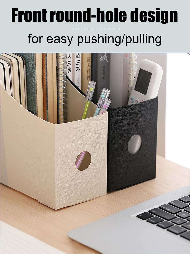 Plastic Desktop File Organizer, Student Office Document Bookends Shelf Adjustable Bookshelf Storage Box for Home School Supplies
