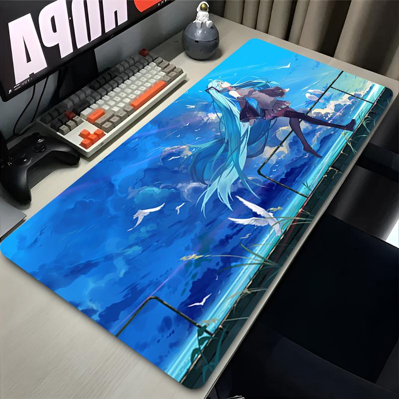 Mousepad Large Laptop Virtual Diva H-Hatsune Miku Anime Mouse Pad Office Accessories Keyboard Desk Mat Cute Girl Soft MousePads
