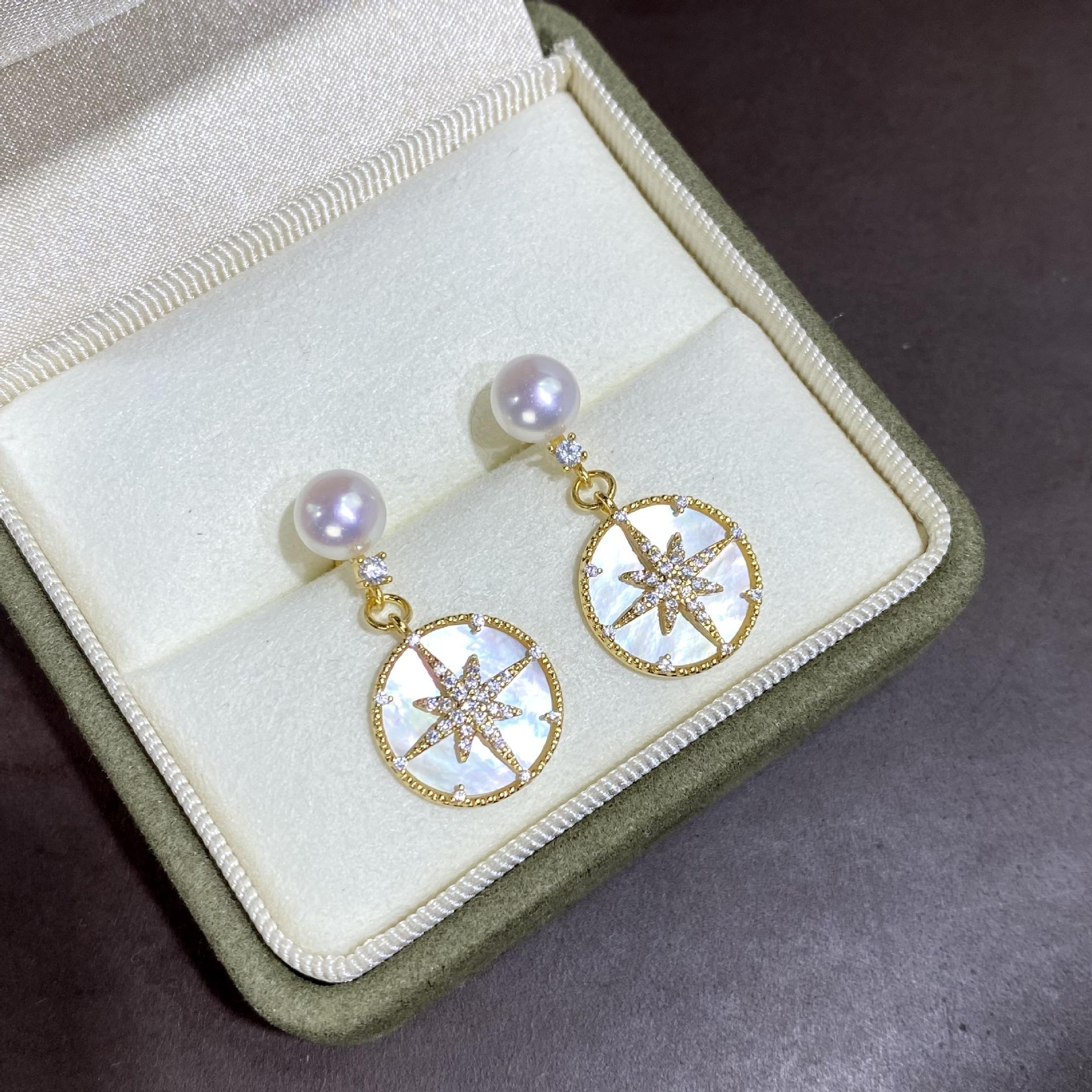 

Круглые серьги с пресной водой Fritillaria, французские сладкие серьги, универсальные женские серьги