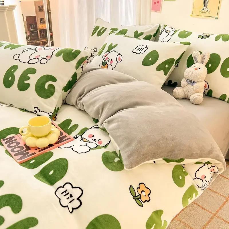 

150x200cm Printed Plush Duvet Cover Winter Warm Constant Temperature AB Style Bed Sack Home Furnishing Children Bedding Article Quilt cover150x200cm