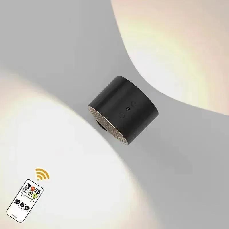 Double Head  Magnetic Wall Lights with Remote Control USB Battery Operated Bedroom Night Light 360° Orientation Reading Lamp