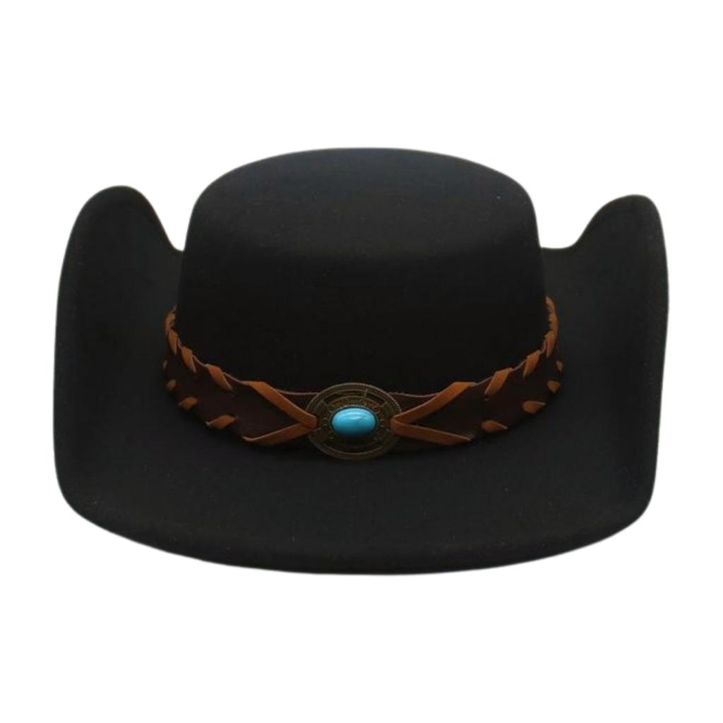Ethnic Tibetan Area Vacation Woolen Felt Hat Stage Prop Hat Peach Heart Top Western Cowboy Top Hat