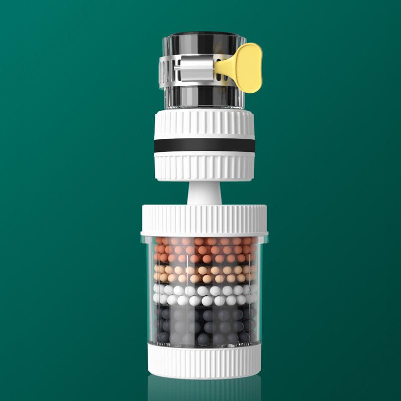 Universal 6-Layer Rotatable Faucet Filter: Detachable, Washable, Anti-Splash for Kitchen & Shower.