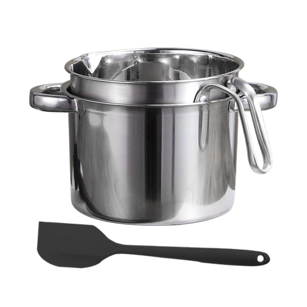 Water Bath Melting Pot Stainless Steel Chocolate Melting Pot Set Baking/melting Pot 2.6L Water Bath Bowl and 2L Melting Pot Set