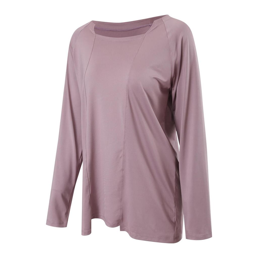 2026 Spring/Autumn Women's Plus Size Yoga Set - Loose Fit Long Sleeve Top & Skinny Tights Fitness Ensemble