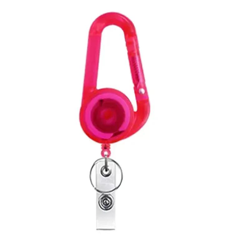 

Simple Retractable Key Chain ID Card Badge Holder Clip Plastic Office Name Tag Holder Keychain Key Ring Badge Reel Lanyard рожевий