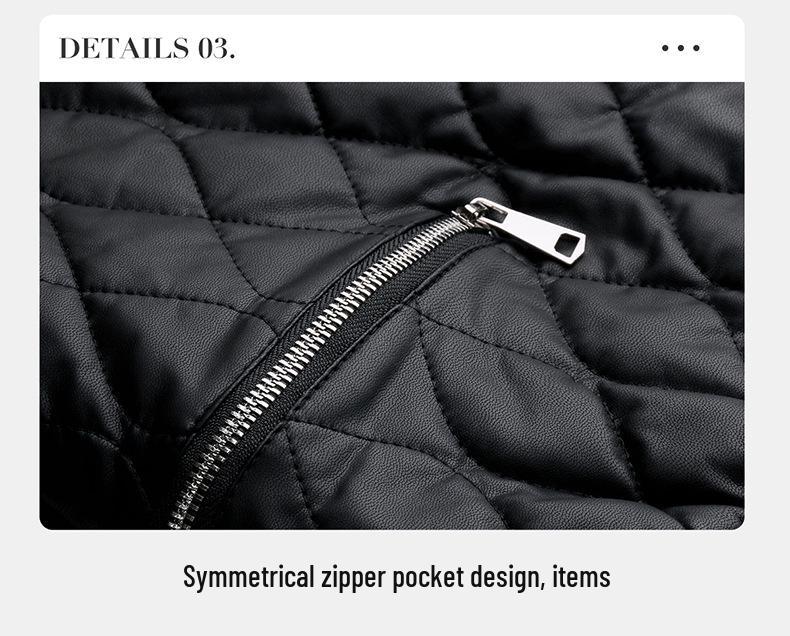 Winter Women's Korean Fashion PU Leather Coat with Fleece Lining and Fur Collar - Style WA8211