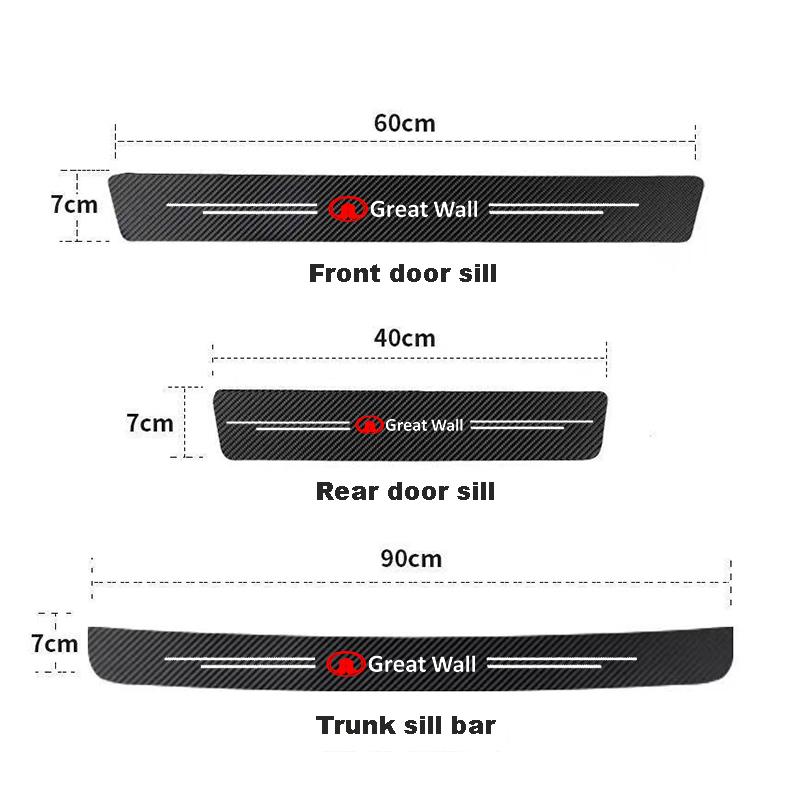 Car Door Sill Decals Stickers Cover For Great Wall Haval GWM UTE Tank Poer Voleex C10 C30 C50 Steed Wingle 5 7 POWER Pao