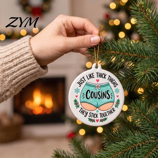 Hanging Decorations for Fireplace Funny Friendship Christmas Pendant, Durable Acrylic Ornament, Creative Xmas Tree Ornament Decorative Party Supplies