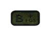 Patchion Blood Type B "pos" Olive-drab - Magnetic Backing - Embroidered Patch/Badge/Emblem