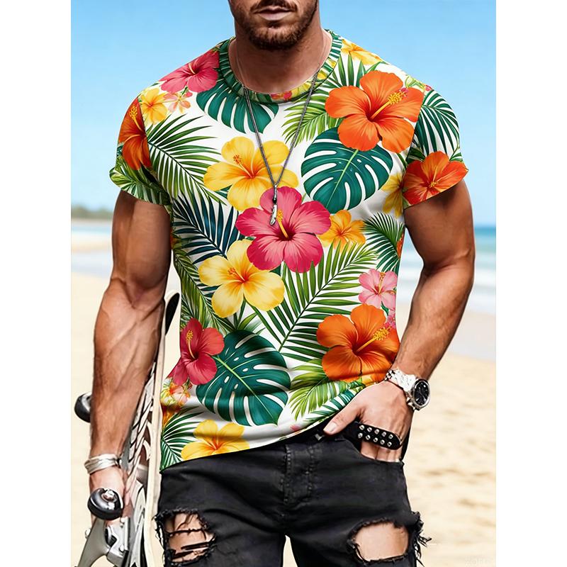 3D Digital Printing Outdoor Top Men's T-Shirt Round Neck Short Sleeve Fashionable Pullover Streetwear Sports Clothing
