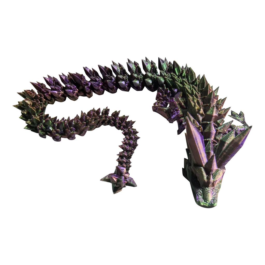 3D Printed Dragon Action Figures With Moving Joints, 3D Printed Crystal Dragon Toys Animal Figurines Home Decor For Birthday, (A-Flame Orrange, 11in)