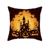 Halloween Pillow Case Cartoon Pumpkin Head Castle Peach Velvet Cushion Home Furnishings