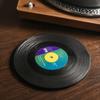 2pcs ABS Vinyl Record Coasters Black Music Disk Coasters Record Coasters  for Housewarming Gift