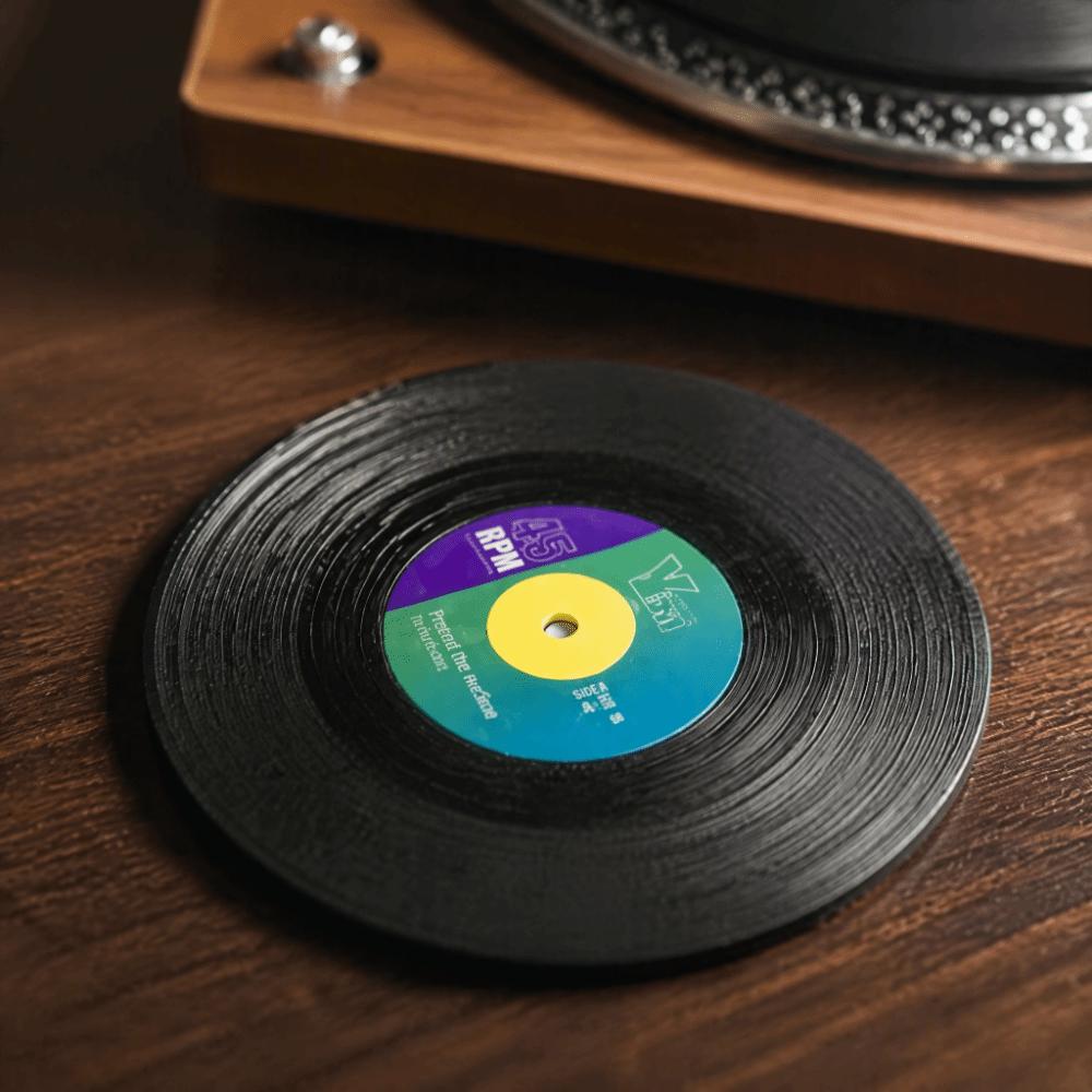 2pcs ABS Vinyl Record Coasters Black Music Disk Coasters Record Coasters  for Housewarming Gift