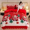 Thickened Milk Fleece Four-Piece Bed Skirt Double-Sided Fleece Warm Wedding Flannel Coral Fleece