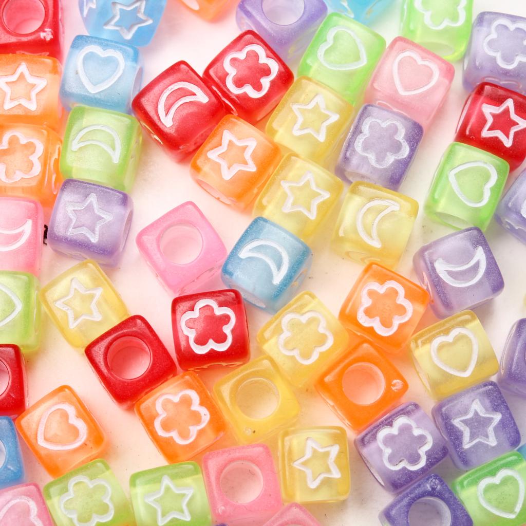 6mm Kiefernholzperlen 80 Stück Perlenmaterial Acryl Würfelperlen DIY Armband Halskette Schmuckherstellung