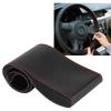 Microfiber Leather Steering Wheel Cover Universal DIY Sewing Car Interior Accessory 38cm 15in