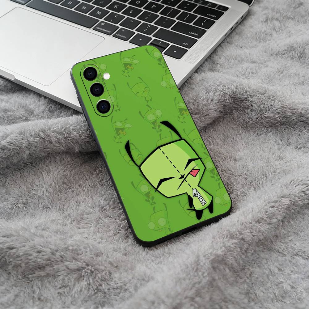 Cartoon Invader Zim Gir Black Soft Silicone Phone Case for Samsung Galaxy A73, A71, A72, A70, A53, A52, A51