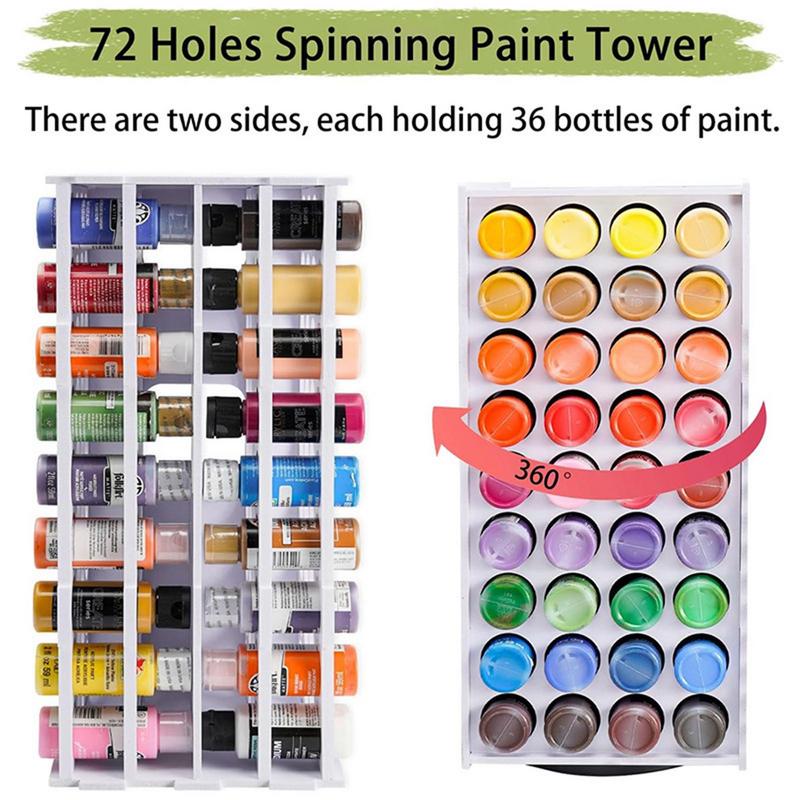 Organizzatore per Pittura a 72 Scomparti Rastrelliera Verticale Rotante a 360 Gradi Portapitture Multifunzionale Supporto per Pastelli a Olio Rossetti