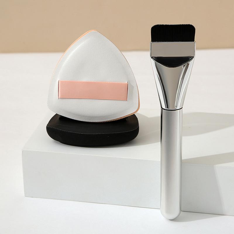 

1 Set Triangle Black White Makeup Puff Flat-Head Foundation Brush Contour Brush Mini Finger Sponge Concealer Air Cushion Tool