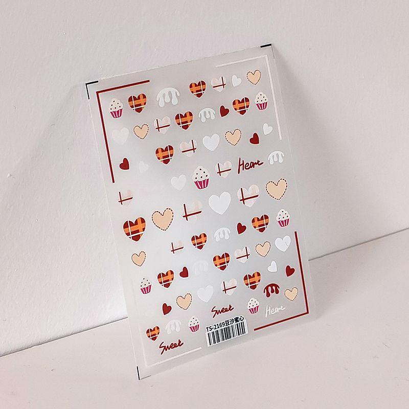 

Qiji День Святого Валентина Сладкое Сердце Водонепроницаемая Наклейка для Маникюра TS-2169 bean paste Honey heart