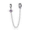 Nový 925 Sterling Silver Sparkling Pav éCrown O Tree Bezpečnostní řetízek Přívěsek Korálky Temperament Náramek Ženy Šperky Dárek