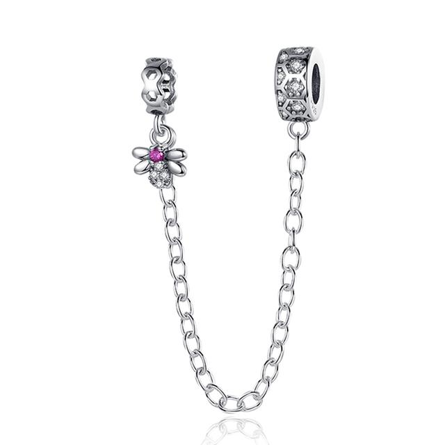 Nový 925 Sterling Silver Sparkling Pav éCrown O Tree Bezpečnostní řetízek Přívěsek Korálky Temperament Náramek Ženy Šperky Dárek