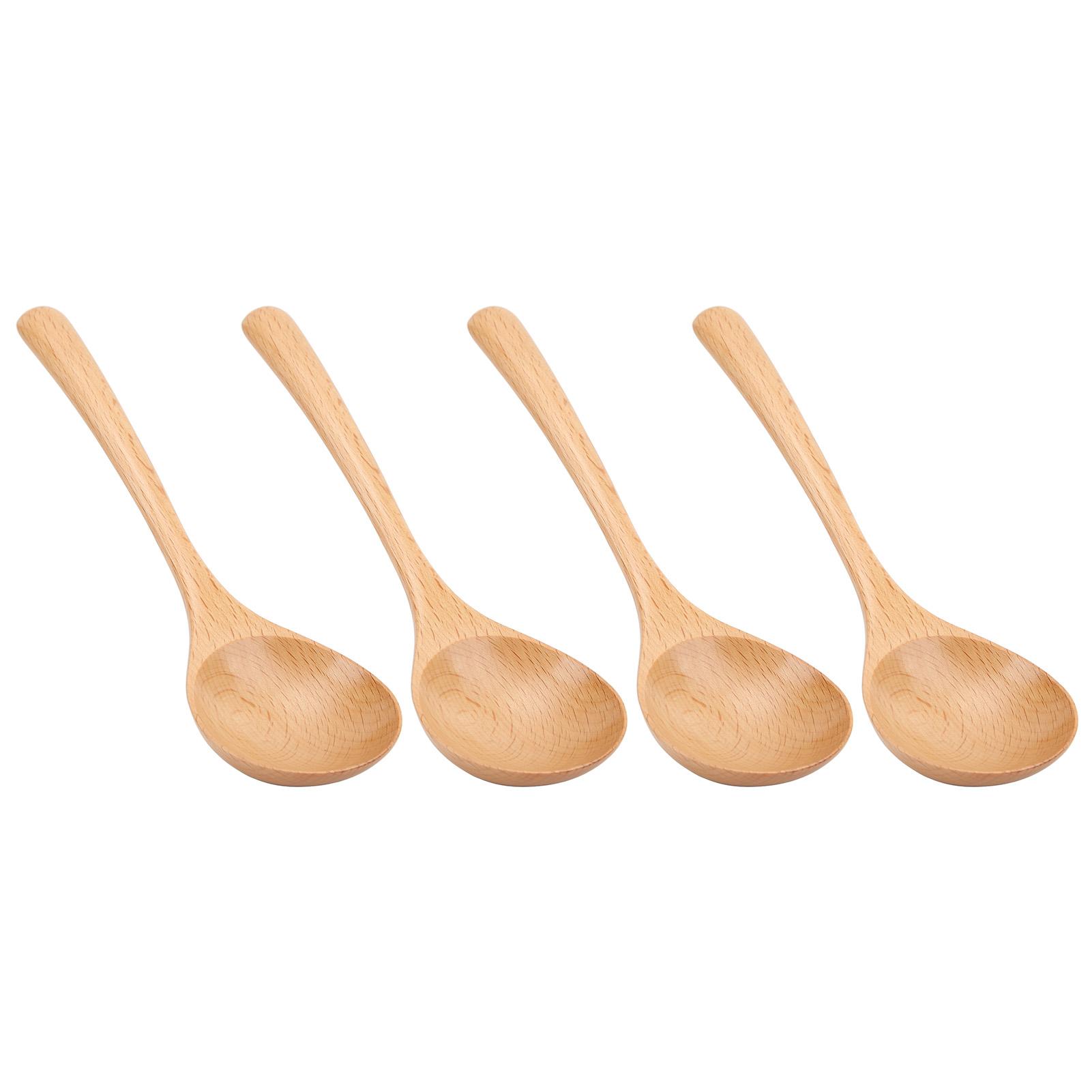 

4Pcs Large Wooden Spoon Eco Friendly Wood Safe Nontoxic Wide Application Wooden Spoon Set for