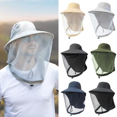 Γυναικεία Ανδρικά Καπέλα Αντικουνουπικά Εξωτερικού Χώρου Με Φαρδύ Γείσο Εργασίας Με Διχτυωτό Πλέγμα Καλοκαιρινό Καπέλο Ηλίου Ψαρέματος Διαθέσιμες Πολλαπλές Επιλογές