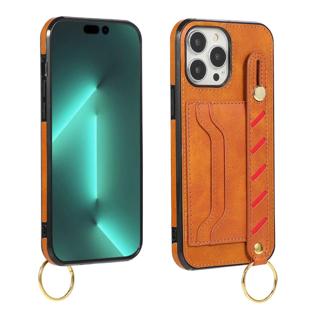 Luxury Business Wrist Strap Phone Case For iPhone 14 Pro Plus 13 12 Pro Max 14Plus 14Pro 13Pro 12Pro Max Back Cover With Card Slot