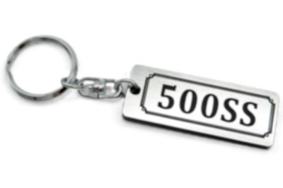 500SS Double Ring Acrylic Original Keychain Mach 1 2 3 Classic Car Muffler Handle Exterior Mirror Custom Parts Accessories A-703-2 Silver/Black -