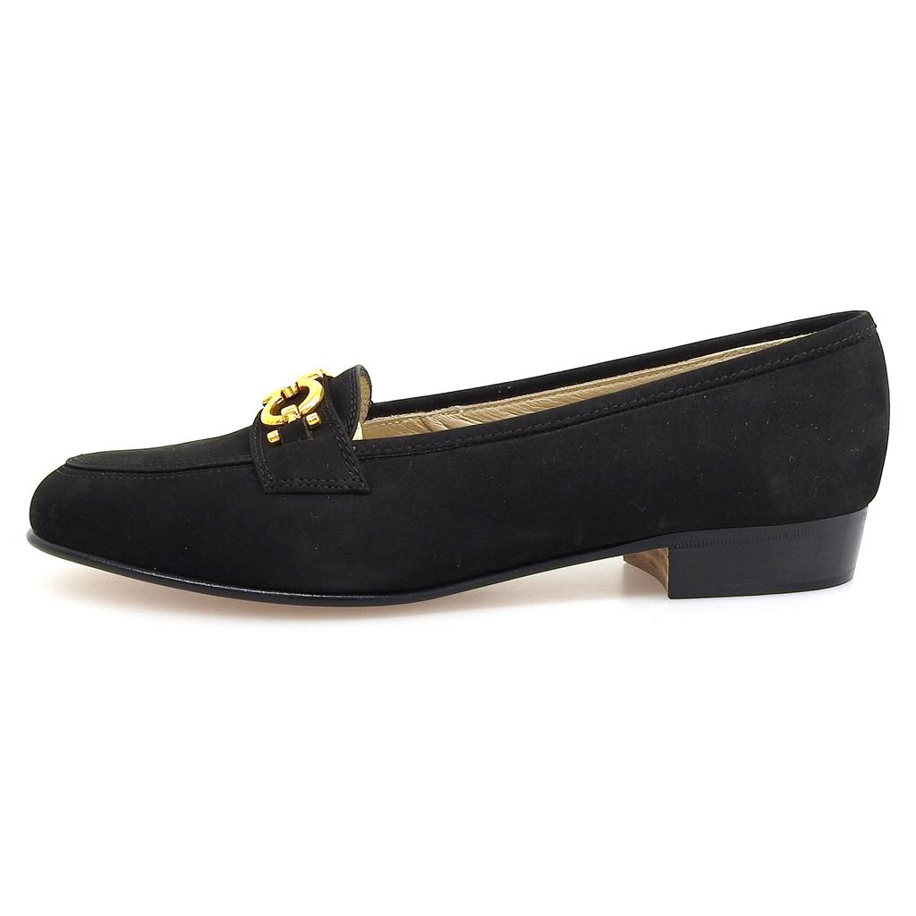 Excellent Salvatore Ferragamo pumps BABS Double Gancini black Nubuck Women 5.5 Used