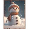 Vintage Metal Sign Snowman Wall Decor Retro Tin Plate 20x30 Cm