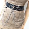 Multi-Layer Faux Leather Belt Metal Chain Waist Belt Punk Gothic Body Jewelry EMA