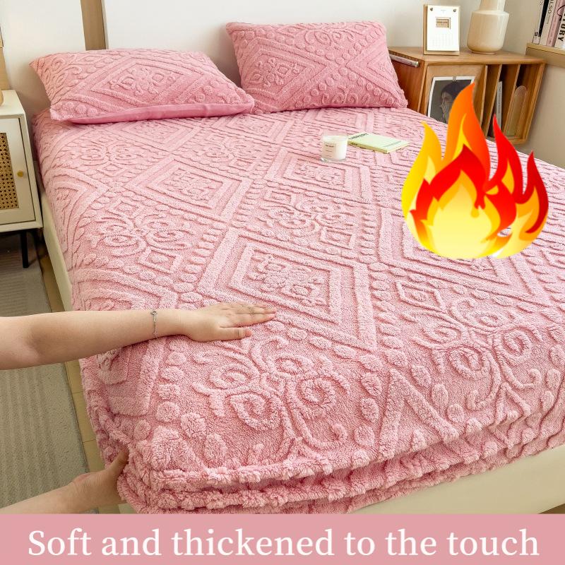 

2025Теплая бархатная простыня из молочного велюра, цельная, осенне-зимнее покрывало на кровать, тафтовый наматрасник 90*200cm Single Bed Sheet