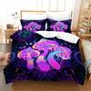 Magic Colorful Mushroom Bedding Set 3D Cartoon Mushroom Bed Linen Single Queen King Full Size Kids Girls Duvet Cover Room Decor