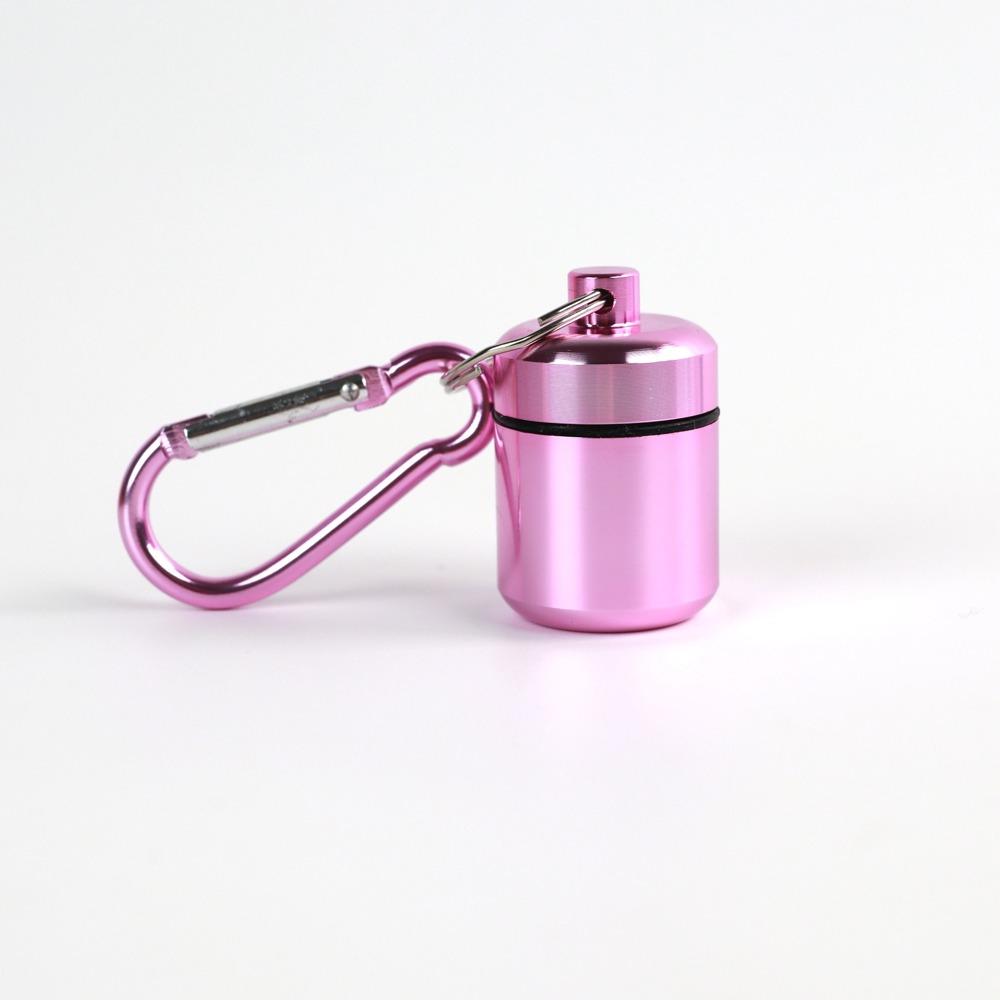 

New Premuim Portable Mini Pill Case Keychain Box Waterproof Travel Container Bottle with Keyring for Medicine Ear Plug Jewelry фіолетовий