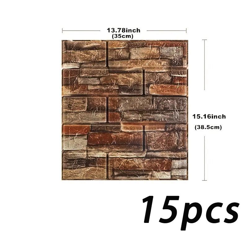 3D brick patterned wallpaper waterproof 38.5X35cm retro color self-adhesive living room wall sticker