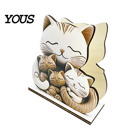 Decorative Paper Towel Holder Wooden Cartoon Napkin Holder, Open Design Cute Animal Shapes, Stand Non-Slip Base Durable Countertop Organizer A