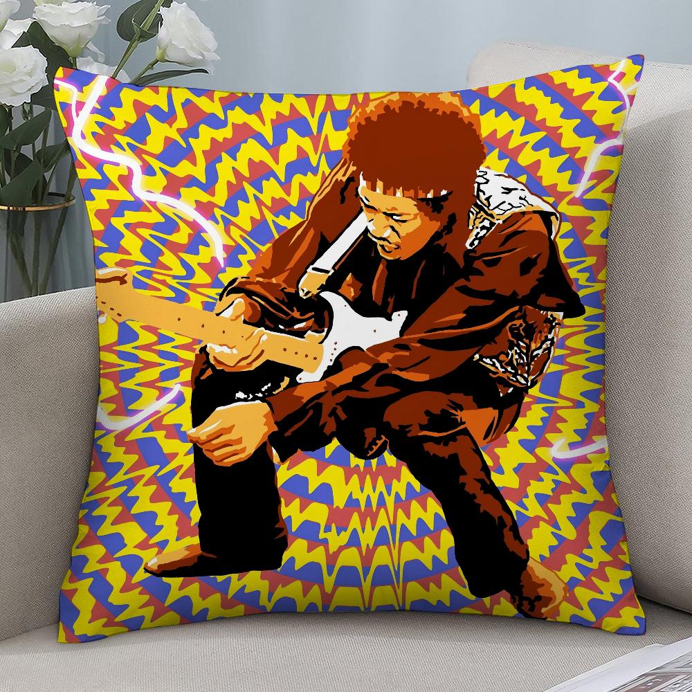 Piosenkarz J-Jimi H-Hendrix Poszewka Krótka Pluszowa Poszewki na Poduszki Sofa Dekoracyjna Prezent Dom Dwustronny Nadruk Poszewka na Poduszkę