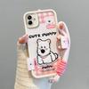 KEYSION Cartoon Cute Plush Embroidery Case for Samsung A06 4G A05 A04 with Lanyard Shockproof Phone Cover for Galaxy A06 A05 A04 4G