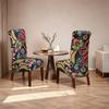 4 Pack Elastic Ethnic Pattern Dining Chair Covers Water Resistant Removable Washable Seat Protectors for Home Decors