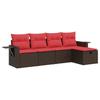 VidaXL Salon de jardin avec coussins 5 pcs marron résine tressée 3325470